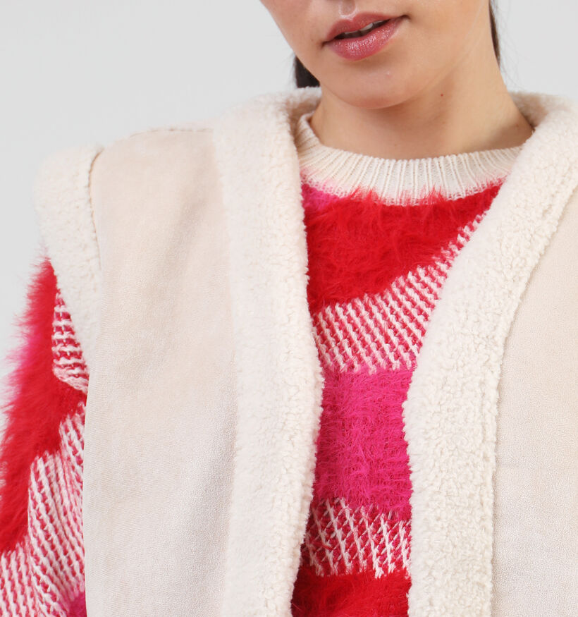 Expresso Teddy lining Ecru Gilet voor dames (351035)
