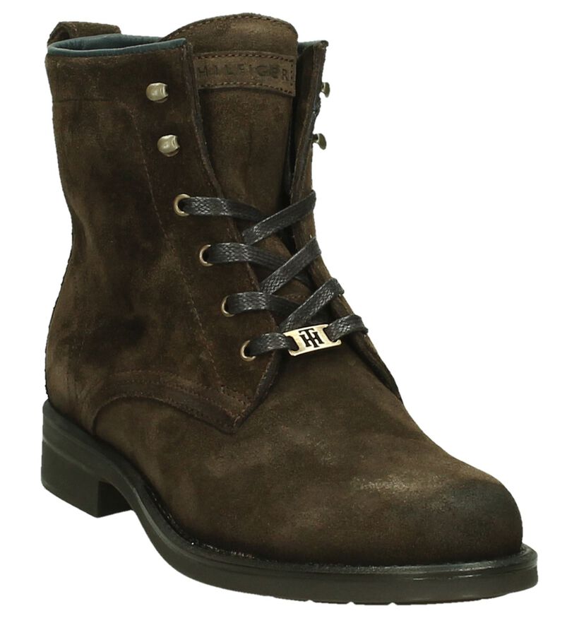 Tommy Hilfiger Bologna Donkerbruine Veterbottines in daim (201761)