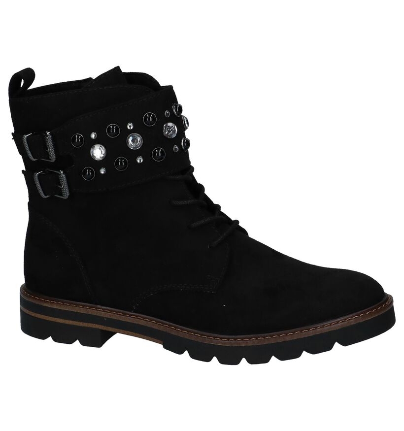 Zwarte Boots met Veters Marco Tozzi in stof (222099)