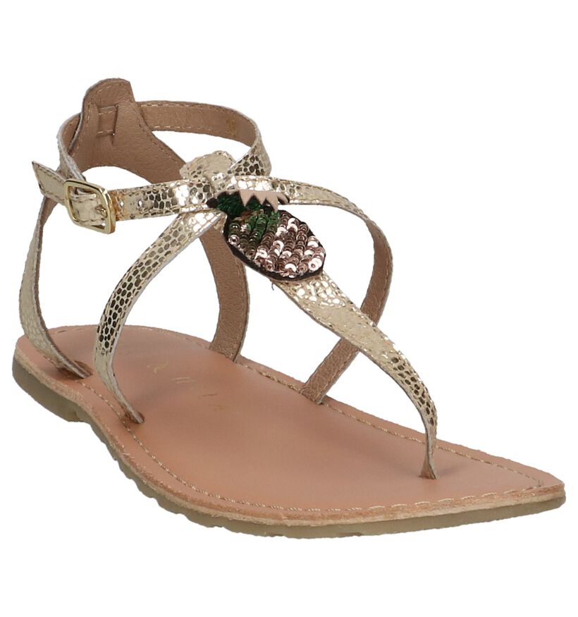 Gouden Geklede Sandalen Milo & Mila in leer (209207)