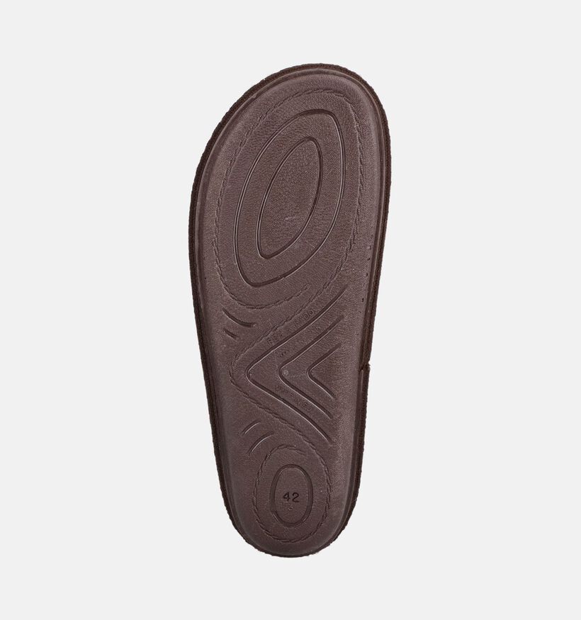 River Woods Hein Corduroy Pantoufles en Marron pour hommes (381214) - pour semelles orthop&eacute;diques
