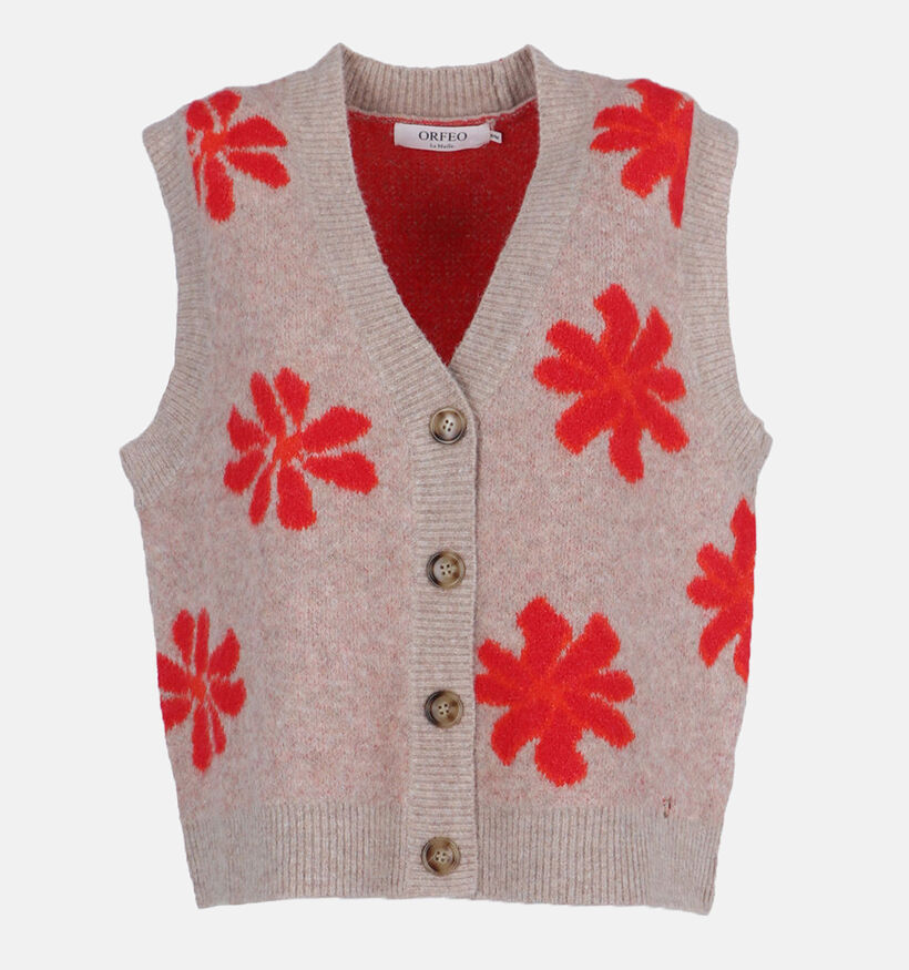 Orfeo Florine Gilet court en tricot en Beige pour femmes (349308)