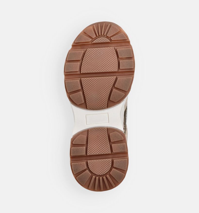 Posh by Poelman Donkerbeige Veterschoenen voor dames (368771) - geschikt voor steunzolen