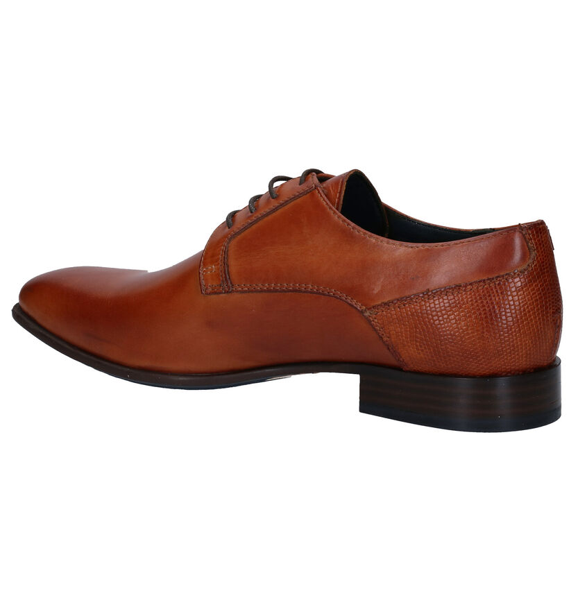 Via Borgo Cognac Veterschoenen in leer (279953)