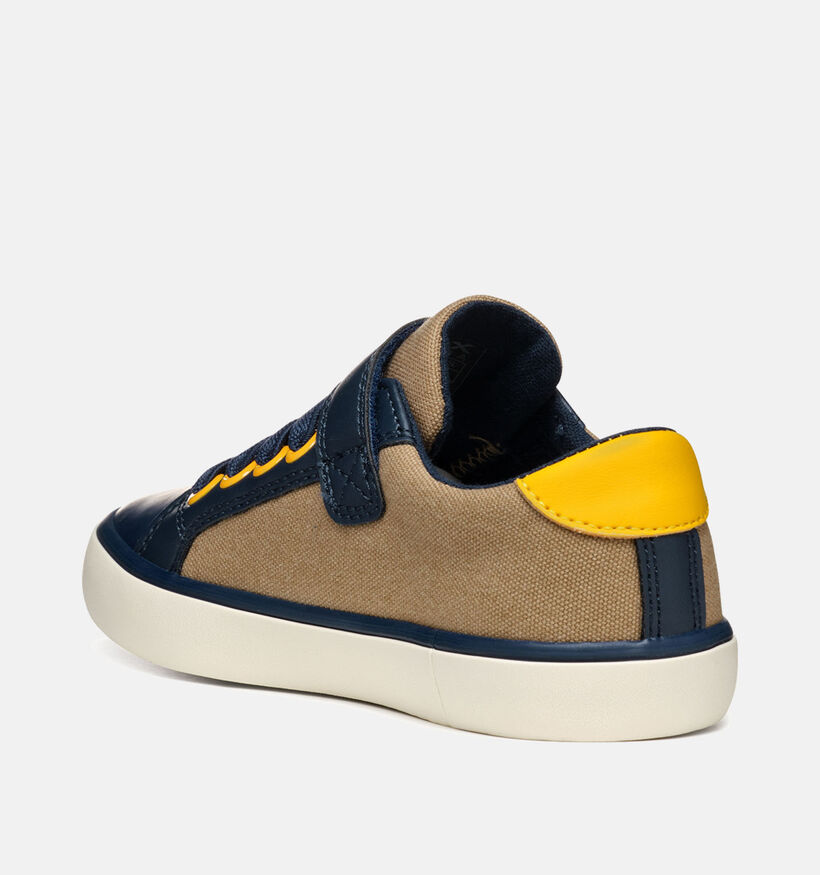 Geox Gisli Chaussures à scratch en Taupe pour garçons (351659) - pour semelles orthopédiques