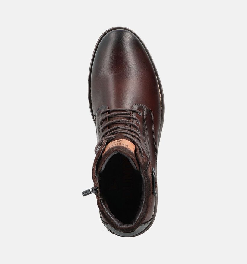 Pikolinos York Donkerbruine Boots met Veter en Rits voor heren (379254) - geschikt voor steunzolen