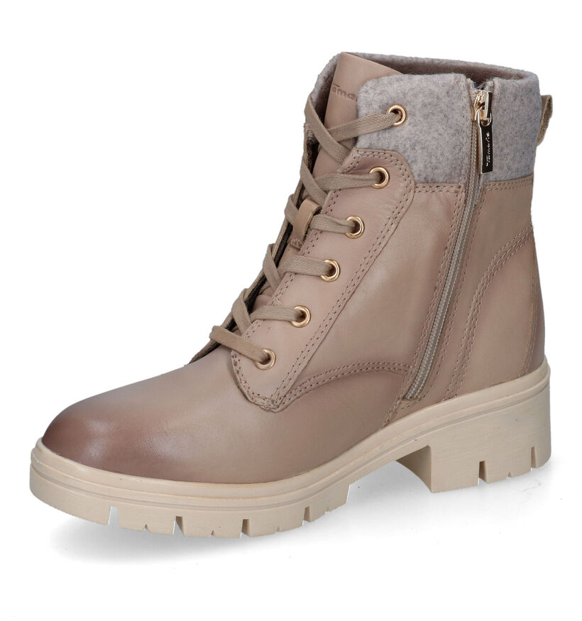 Tamaris Comfort Boots à lacets en Beige foncé en cuir (317988)