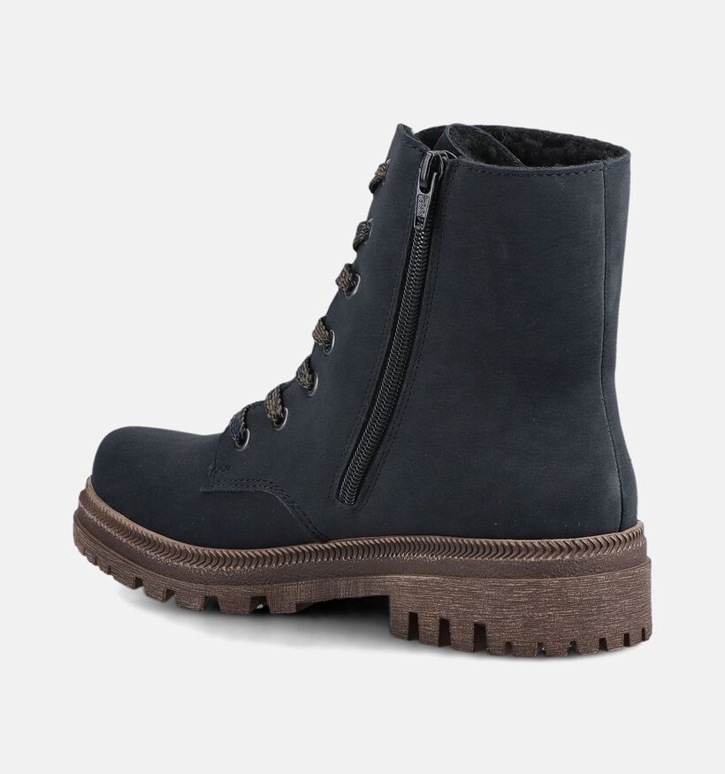 Rieker Boots &agrave; lacets en Bleu fonc&eacute; pour femmes (379959)