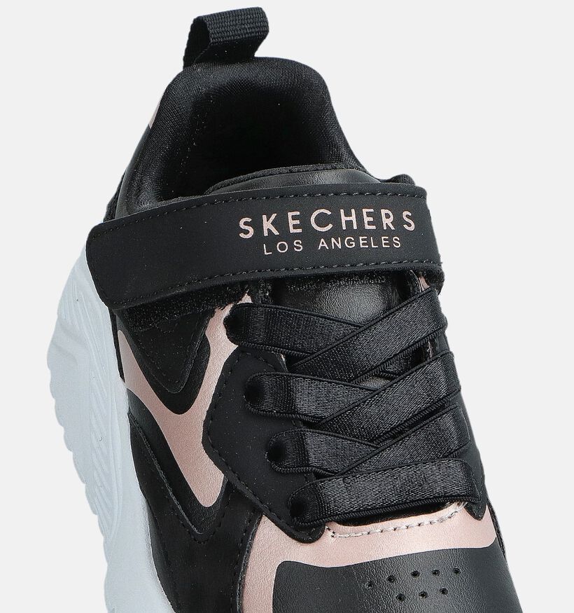 Skechers Uno Lite Metallic Burst Zwarte sneakers voor meisjes (366433)