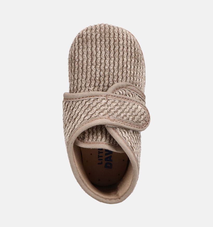 Little David Beige Pantoffels voor jongens (381150) - geschikt voor steunzolen