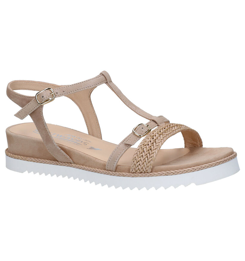 Softwaves Beige Sandalen in leer (289946)