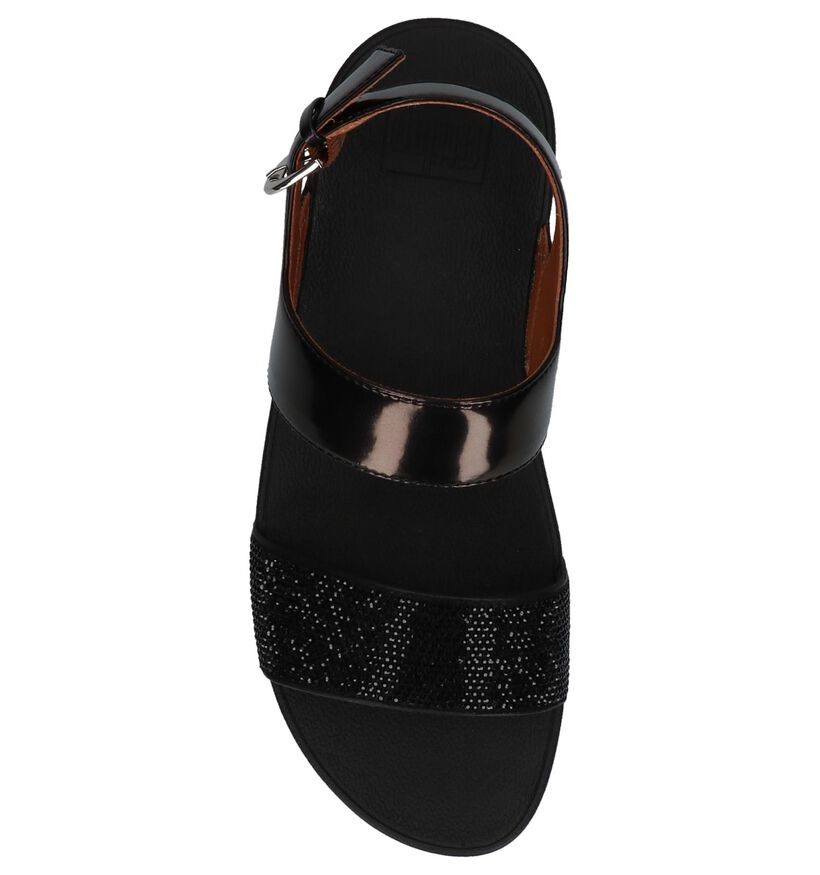 Zwarte Fitflop Crystall II Back-Strap Sandals met Steentjes in kunstleer (212857)
