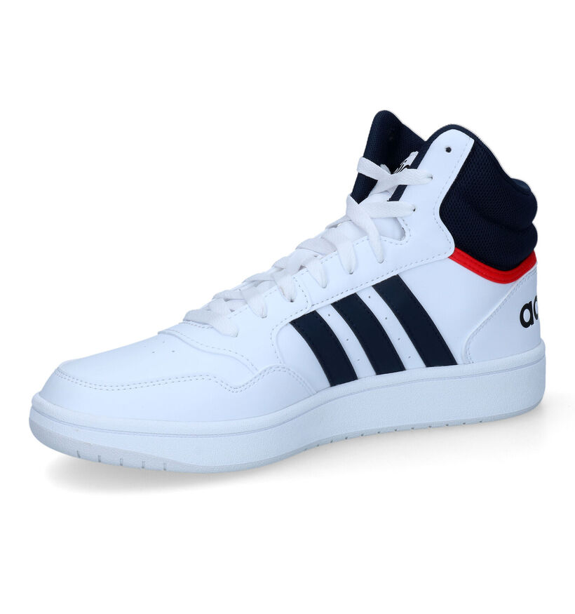 adidas Hoops 3.0 Mid Baskets en Blanc pour hommes (308457) - pour semelles orthopédiques