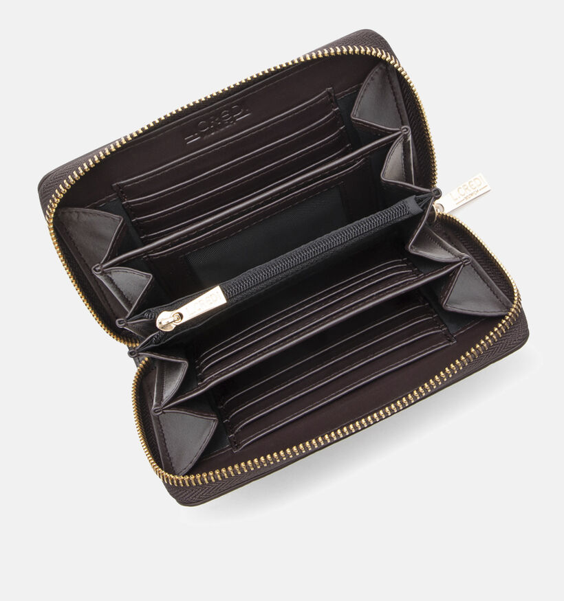 L.Credi Perla Chocolate Donkerbruine Portemonnee voor dames (370903)
