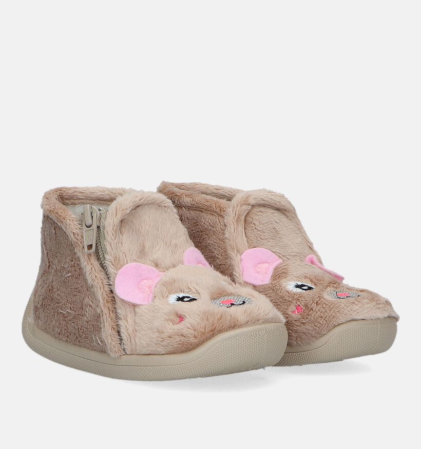Milo & Mila Pantoufles pour bébé en Beige pour filles (348620)