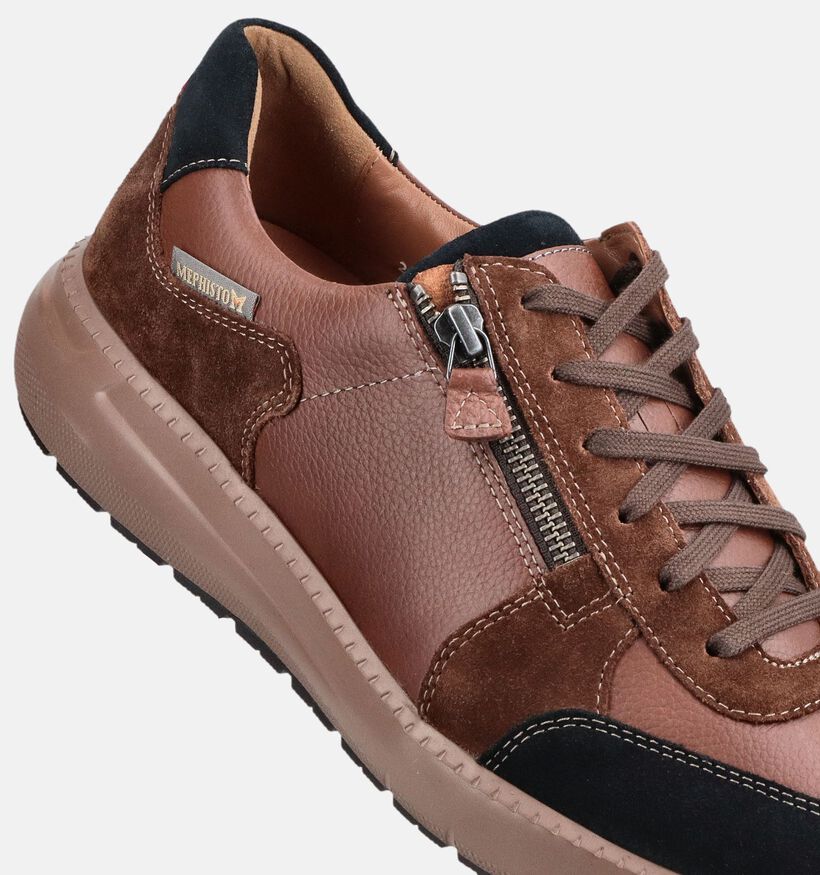 Mephisto Jamy Velsport Bruine Veterschoenen voor heren (379004) - geschikt voor steunzolen