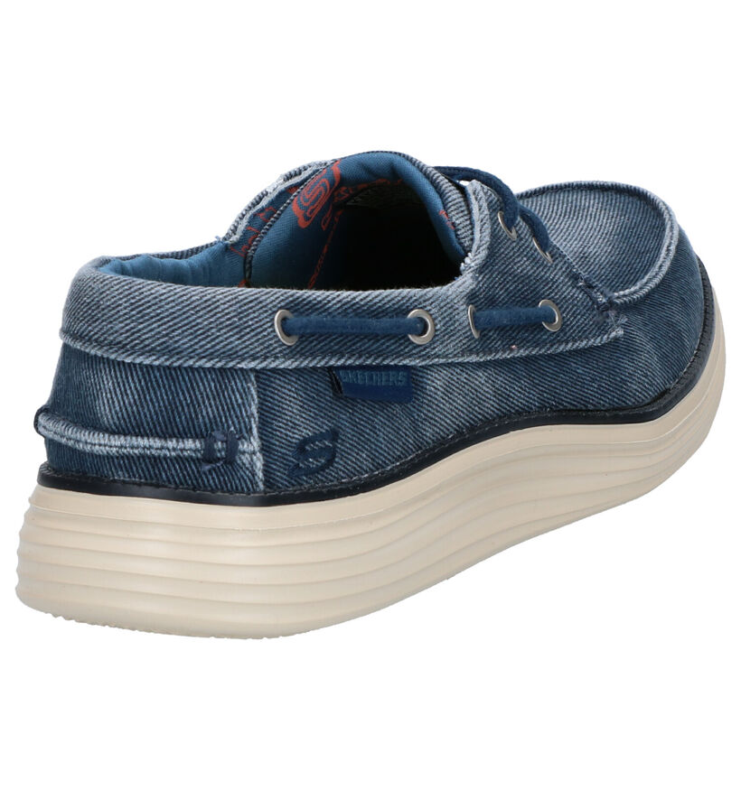 Skechers Chaussures bateau en Gris foncé en textile (272813)