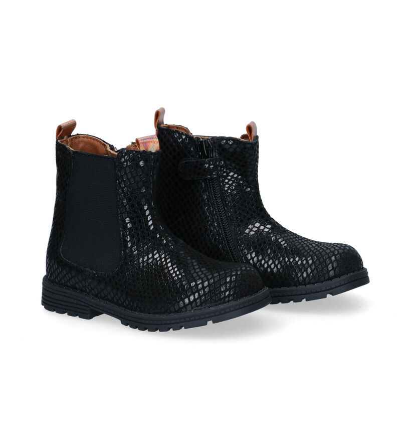 Milo & Mila Zwarte Chelsea Boots voor meisjes (295742) - geschikt voor steunzolen