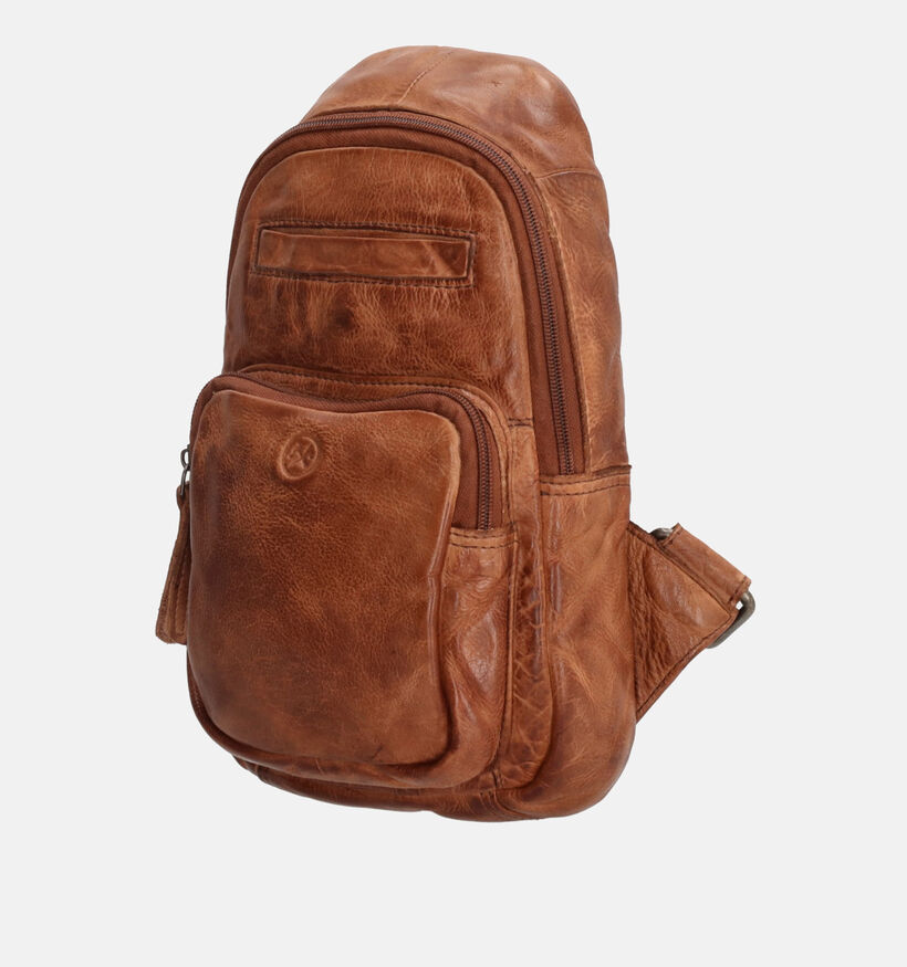 Hide & Stitches Sac port&eacute; crois&eacute; en Cognac pour femmes (374213)