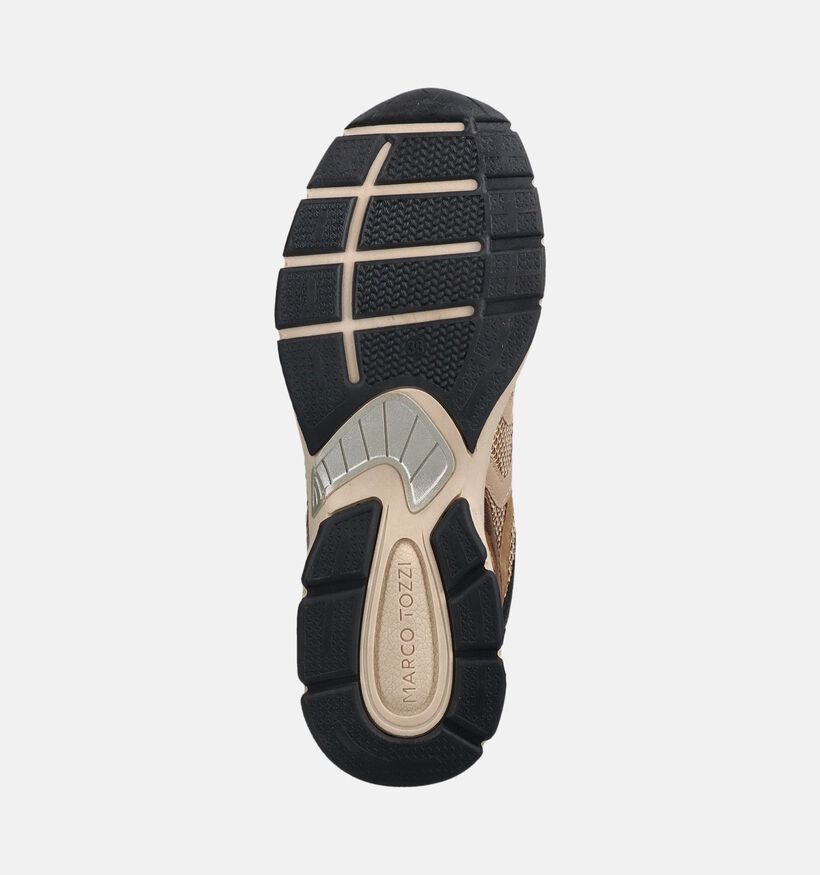 Marco Tozzi Gouden/Bruine Sneakers met Veter en Rits voor dames (376547) - geschikt voor steunzolen