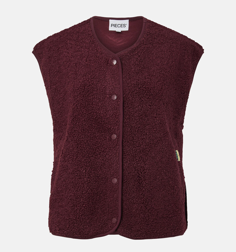 Pieces Katty Teddy Manteau court en Bordeaux pour femmes (378348)