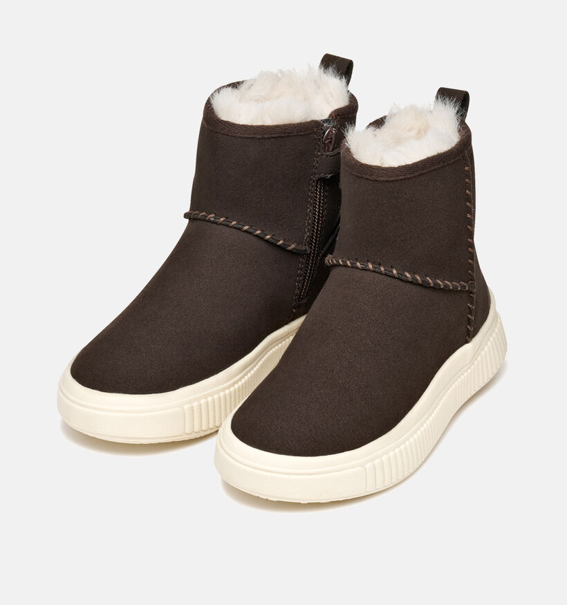 Geox Laquinny Bottes hautes en Brun foncé pour filles (361915)