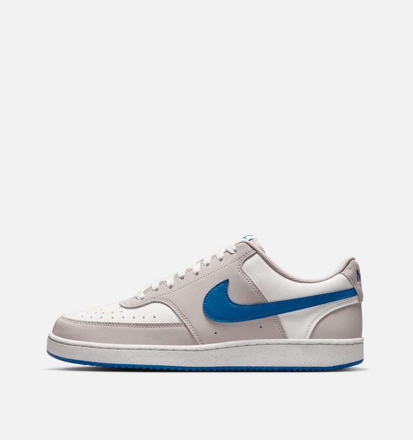 Nike Court Vision Low Next Nature Baskets en Blanc/Beige pour hommes (369287) - pour semelles orthop&eacute;diques