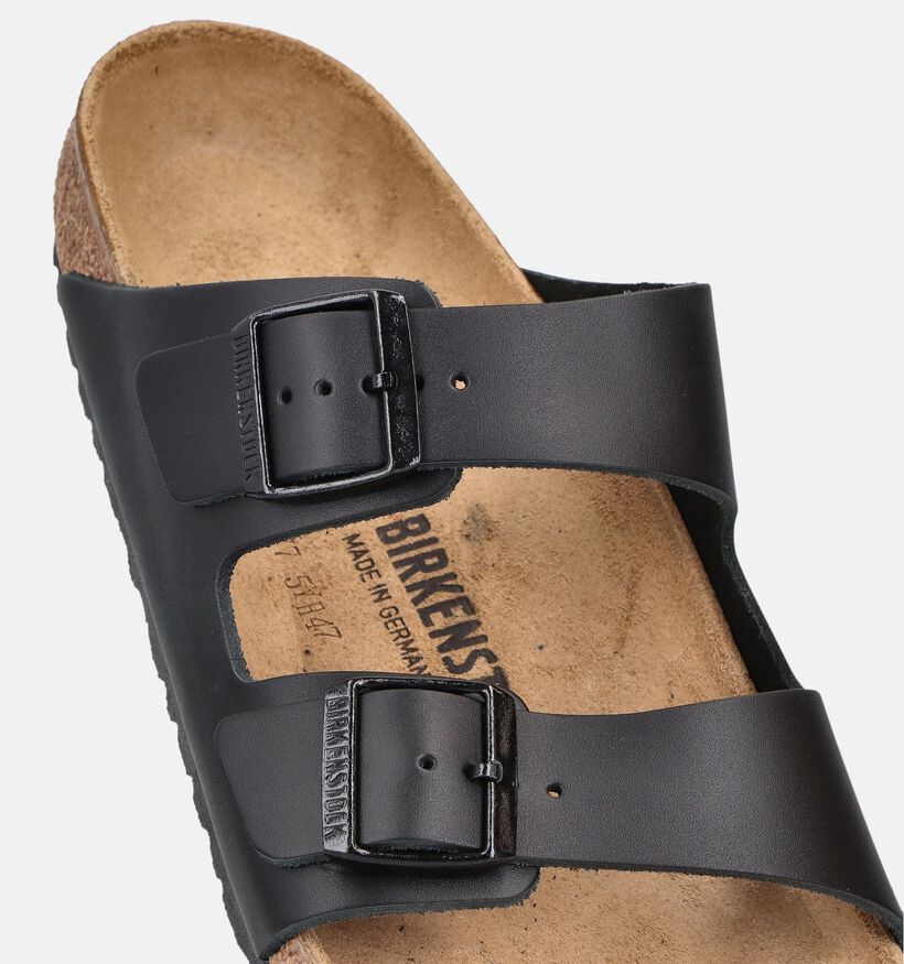 Birkenstock Arizona Natural Leather Nu-pieds casual en Noir pour hommes (382199)