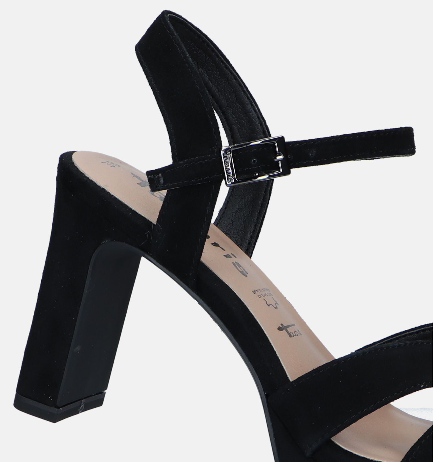 Zwarte dames sandalen met hak clearance