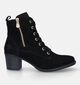Rieker Zwarte Enkellaarzen in nubuck (315932)