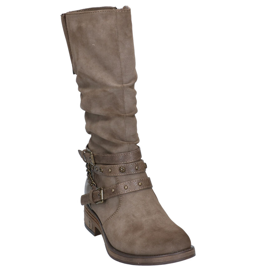 Mustang Bottes basses en Taupe en textile (280950)