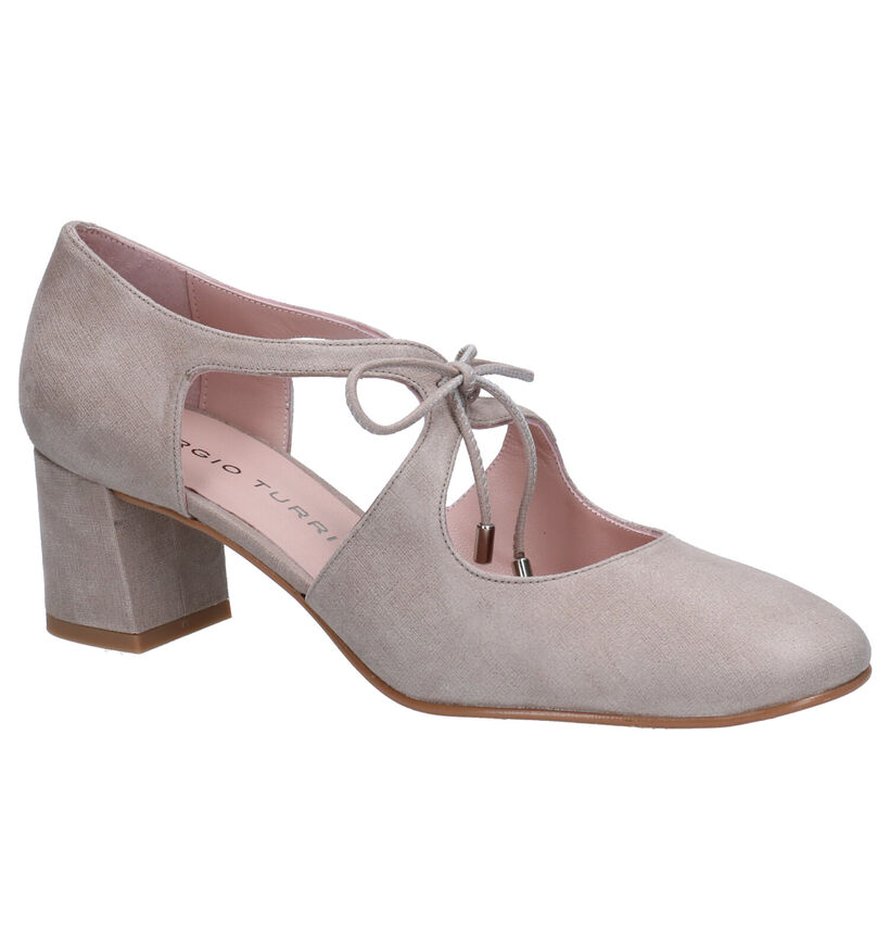 Sergio Turri Taupe Pumps in daim (273876)