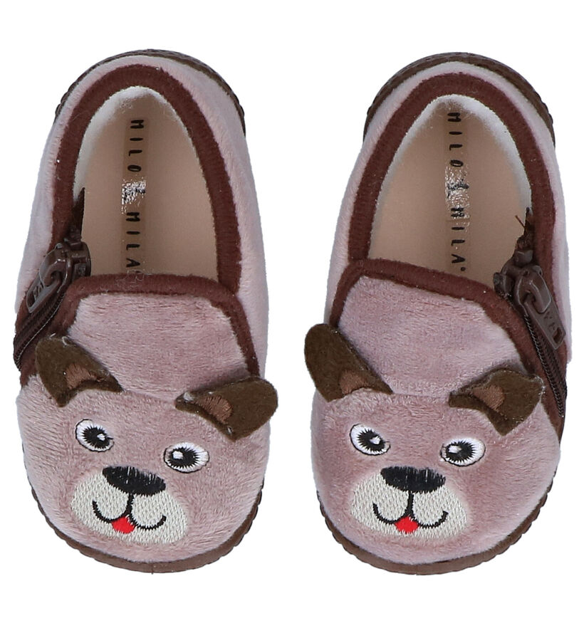 Milo & Mila Pantoufles fermées en Bleu clair en textile (281575)