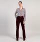 Pieces Joya Flared Corduroy Jeans en Bordeaux pour femmes (362265)