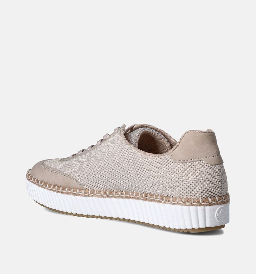Rieker Beige Veterschoenen voor dames (354962) - geschikt voor steunzolen