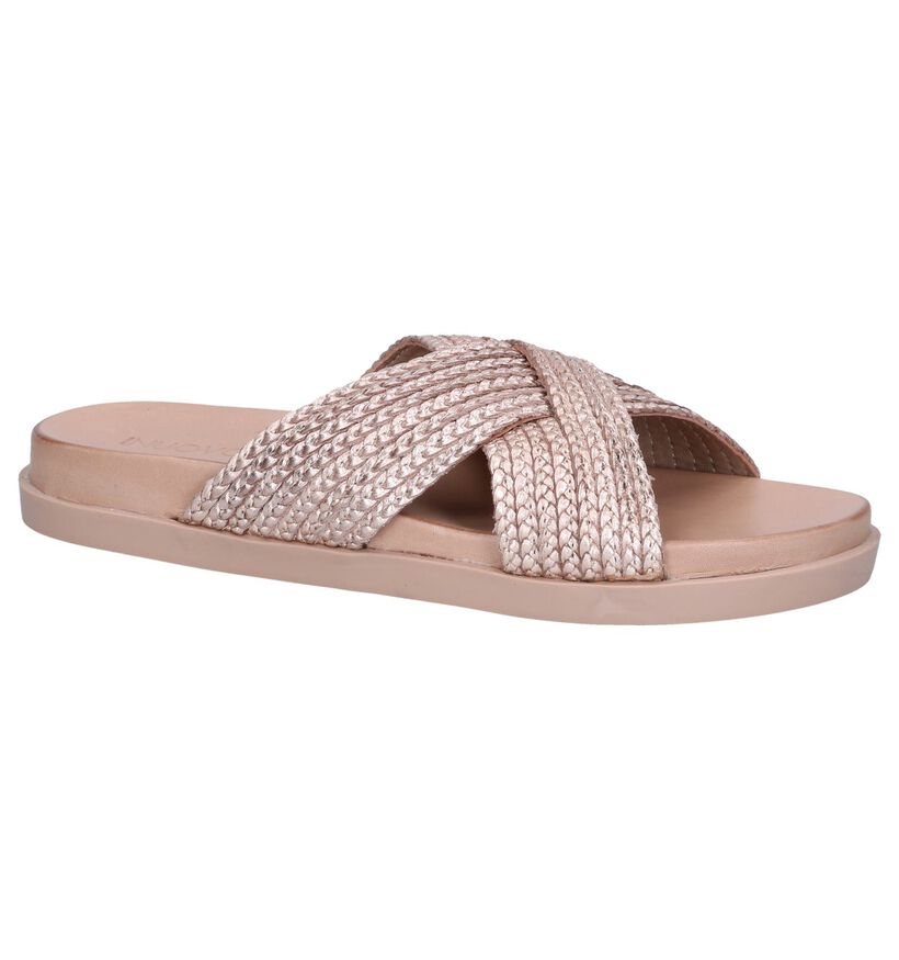 Inuovo Nu-pieds plates en Rouge en cuir (250987)
