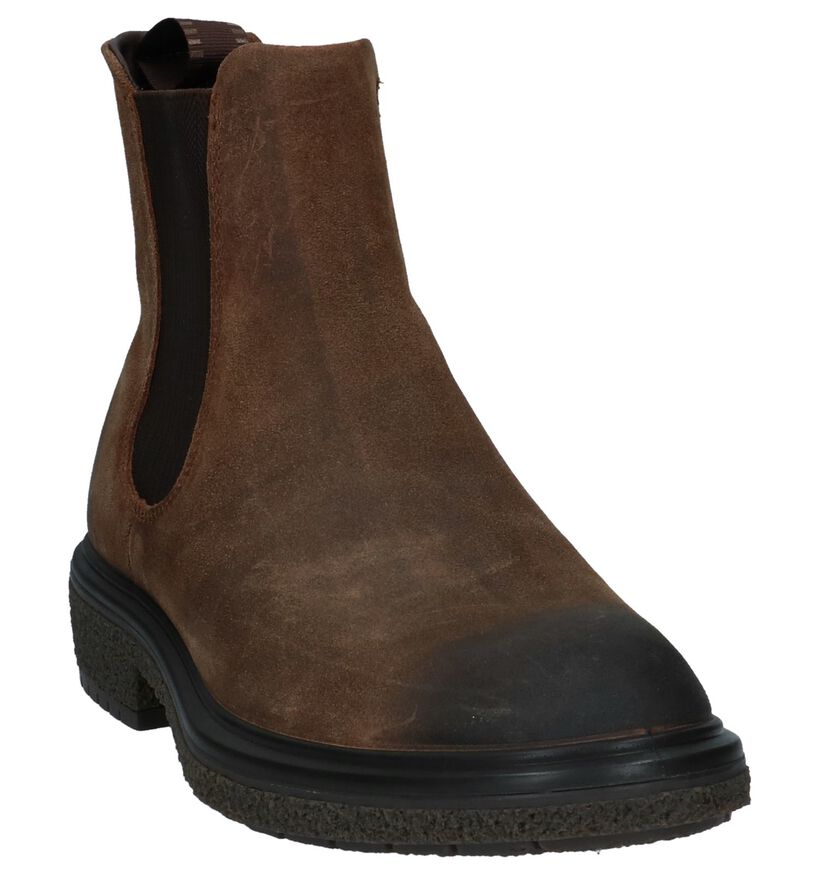 ECCO Crepetray Hybrid Donker Bruine Chelsea Boots in leer (235904)