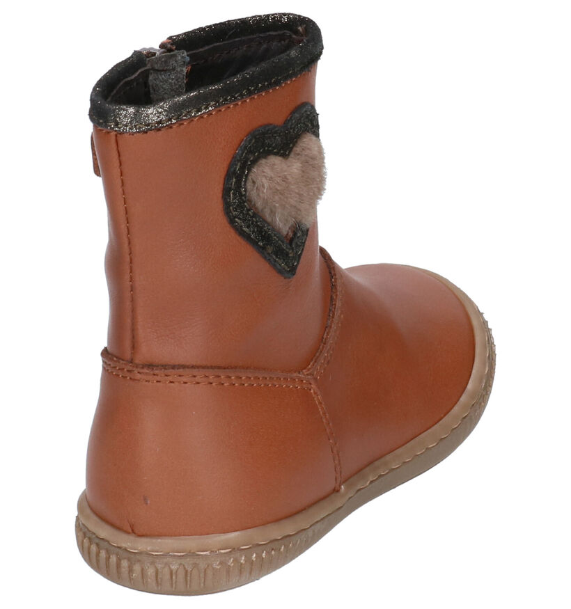 Milo & Mila Bottes basses en Cognac en cuir (255076)