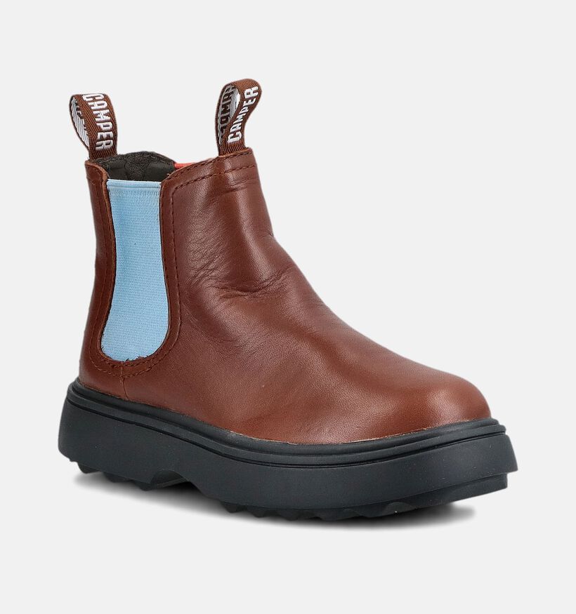 Camper Bruine/Blauwe Boots Chelsea voor jongens (376122) - geschikt voor steunzolen