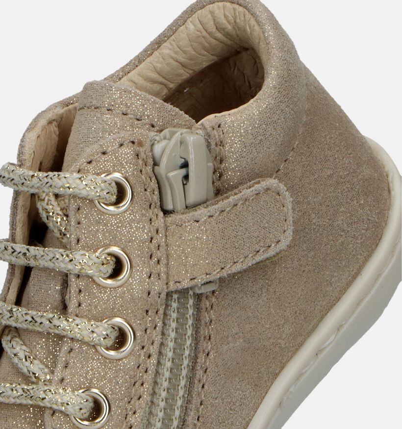 Naturino Cocoon Zip Suede Chaussures pour bébé en Or pour filles (339326)