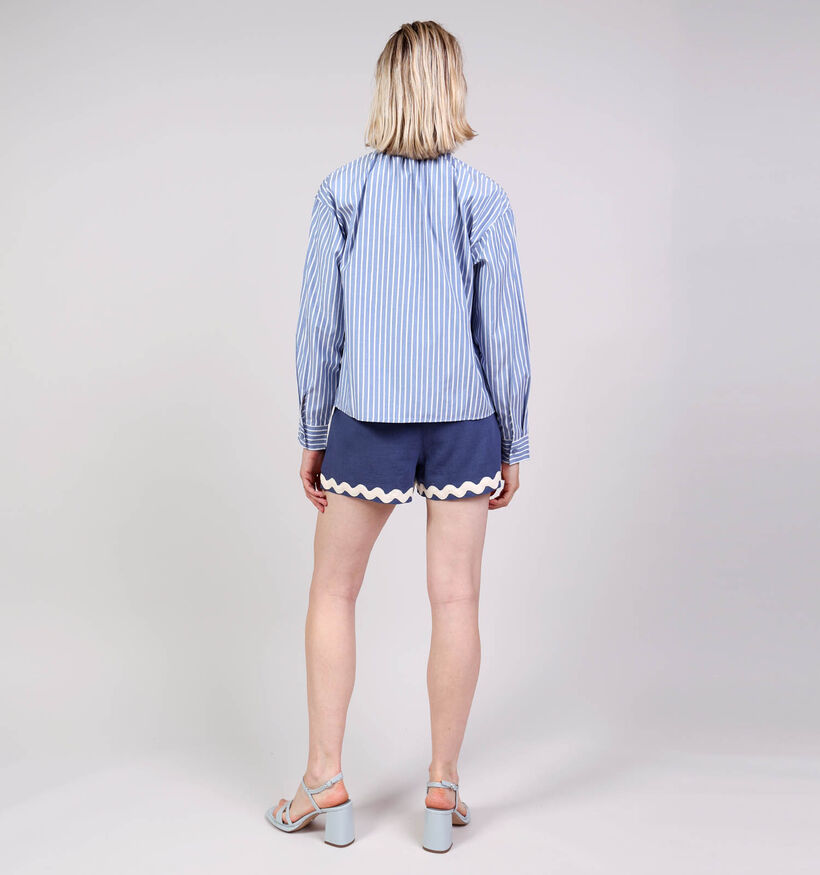 Vero Moda Milena Tie Chemise en Bleu/Blanc pour femmes (374979)