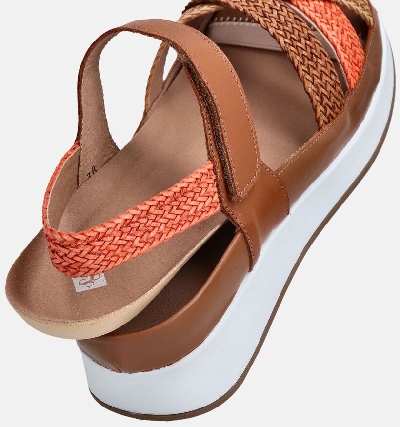 Piesanto Cognac Sandalen voor Steunzolen voor dames (373795) - geschikt voor steunzolen