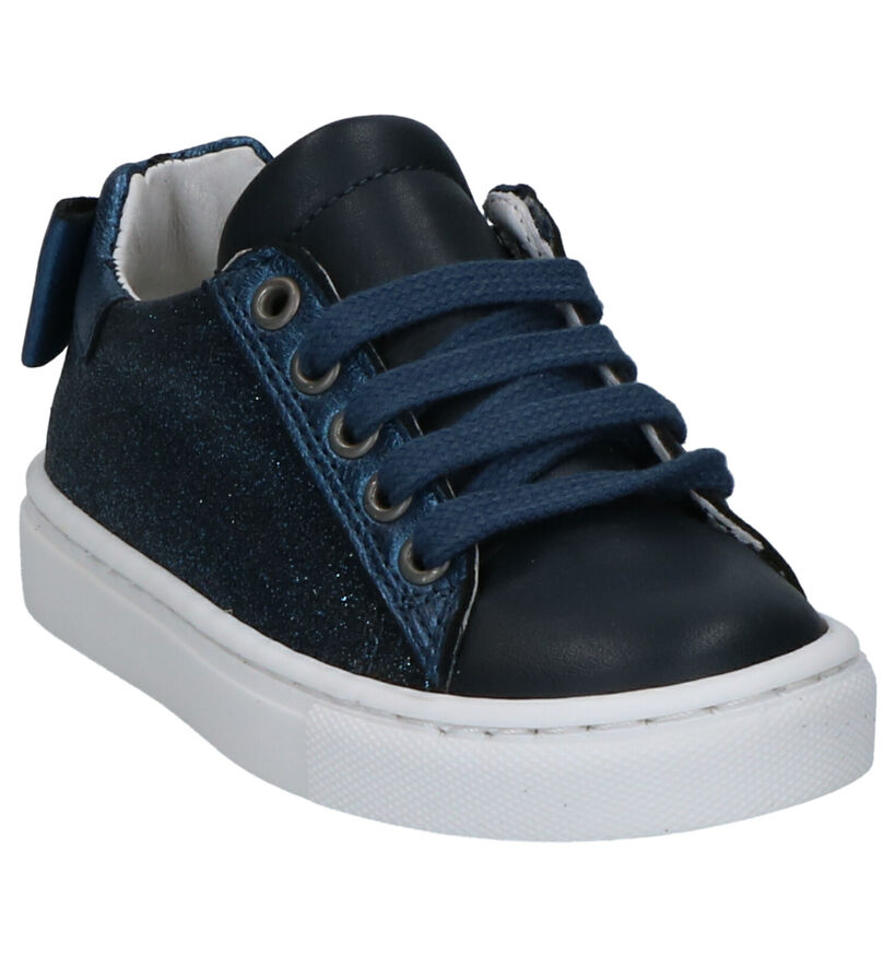 Milo & Mila Baskets basses en Bleu foncé en cuir (290086)
