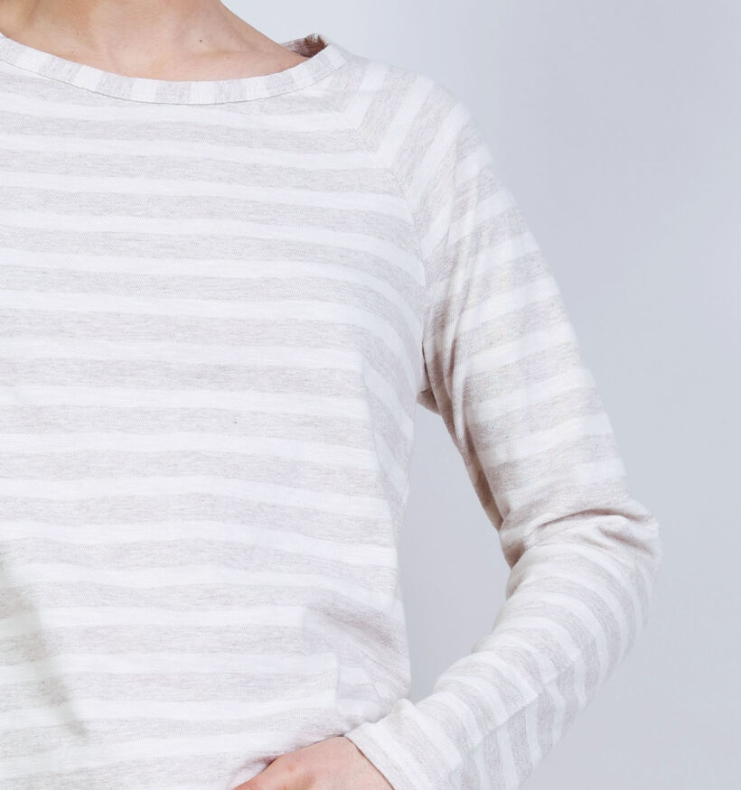 The Shirt Project Grijze T-shirt met Lange Mouwen Gestreept voor dames (374342)