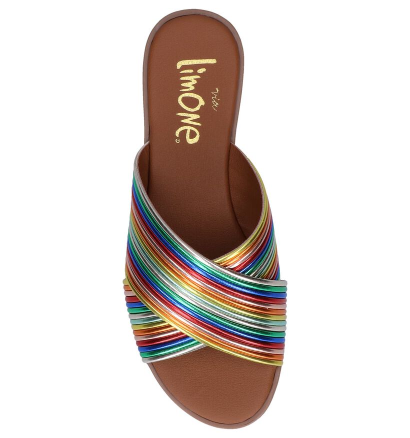 Via Limone Nu-pieds plates en Multicolore en simili cuir (249317)