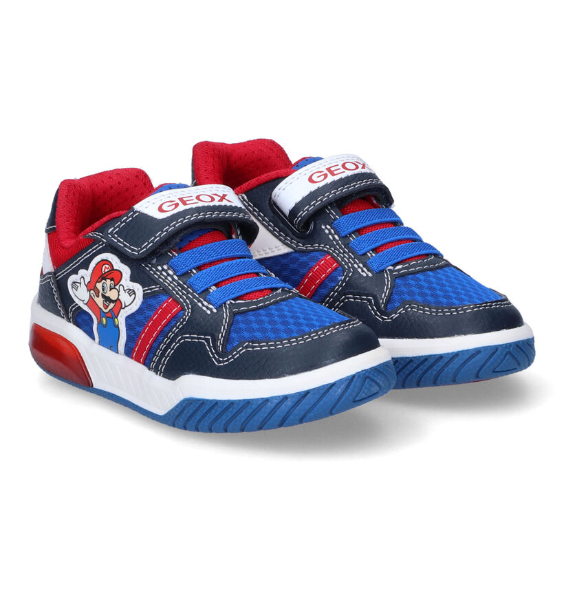 Geox Super Mario Chaussures avec lumières en Bleu pour garçons (302604) - pour semelles orthopédiques