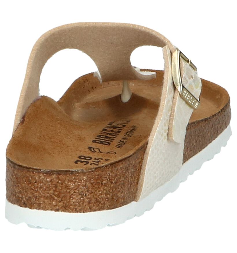 Birkenstock Gizeh Birko-Flor Tongs en Écru pour femmes (339532)