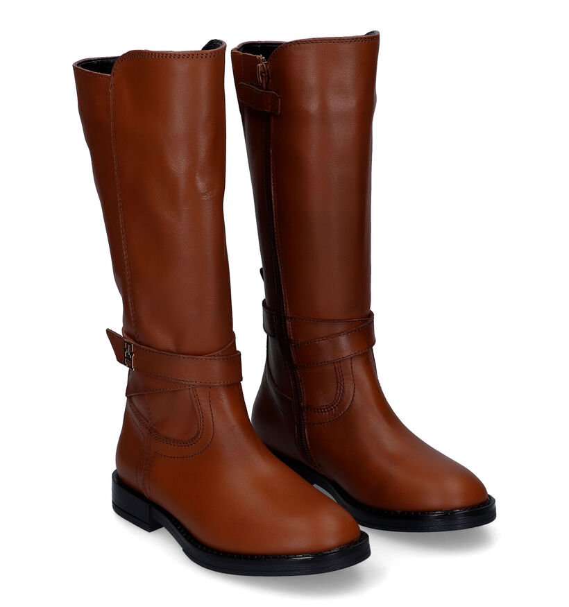 Tommy Hilfiger Bottes hautes en Cognac pour filles (314491)