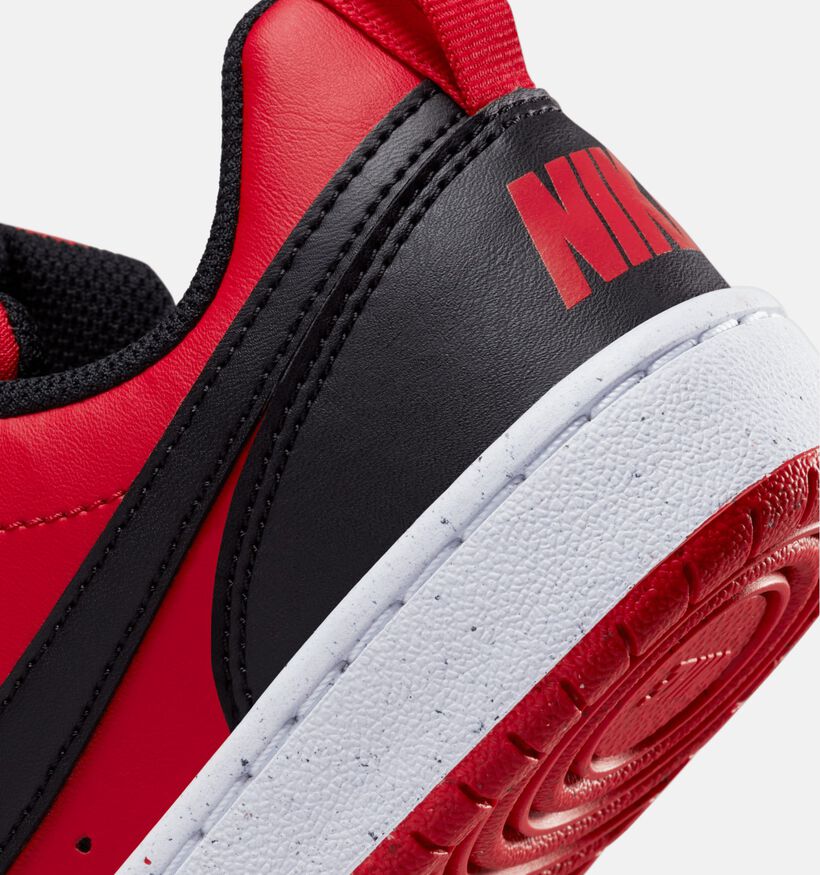 Nike Court Borough Low Rode/Zwarte Sneakers voor jongens, meisjes (359832) - geschikt voor steunzolen