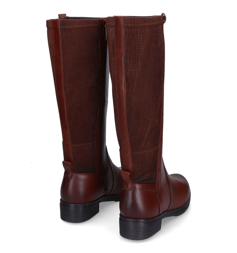 Tamaris Comfort Bottes hautes en Cognac en cuir (317984)